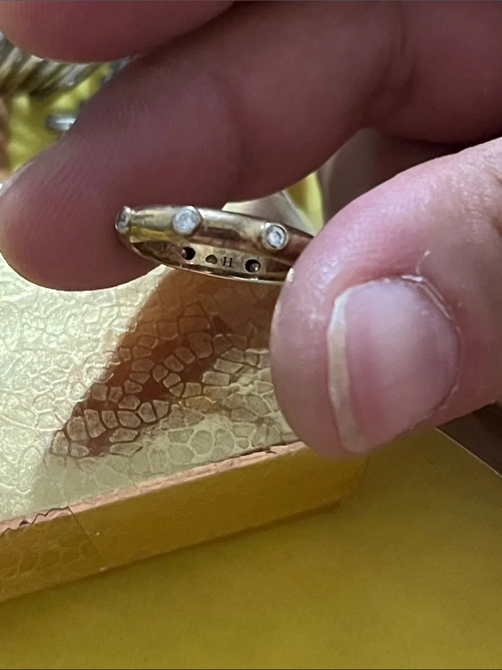 Gold Crystal Accent Stackable Ring - Picture 2 of 8